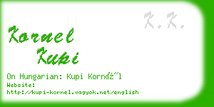 kornel kupi business card